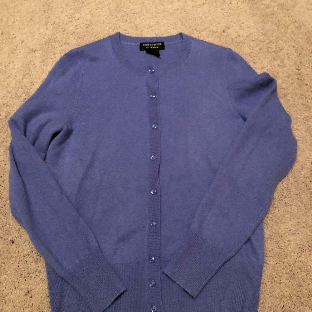 Lord and Taylor cashmere blue cardigan xs